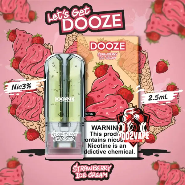 หัวพอต dooze 2.5ml pod strawberry ice cream
