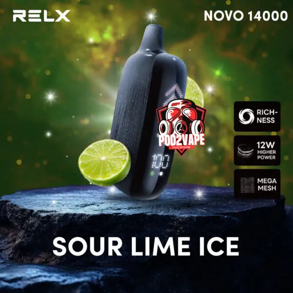 Relx novo 14000 puffs sour lime ice