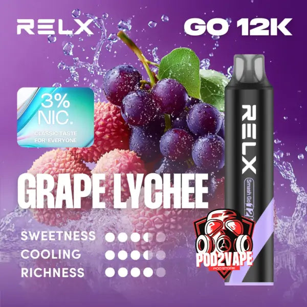 Relx smash go 12k grape lychee nic30