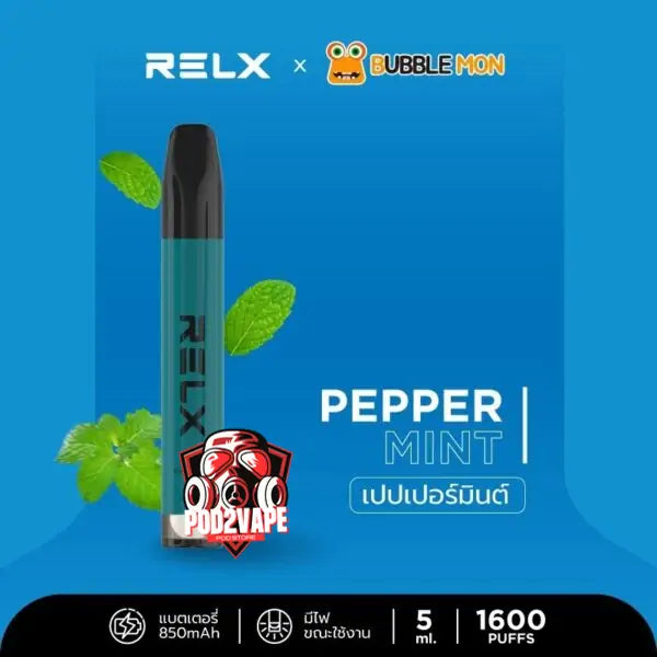 Relx x bubblemon 1600 puffs pepper mint
