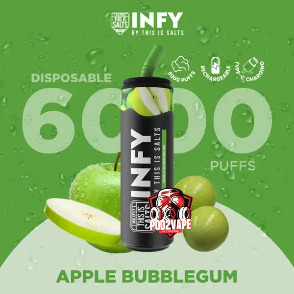 infy 6000 puffs apple bubblegum