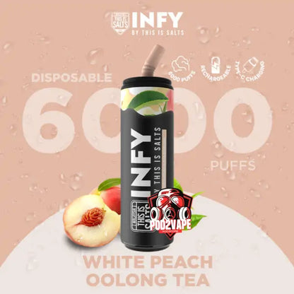 infy 6000 puffs white peach oolong tea