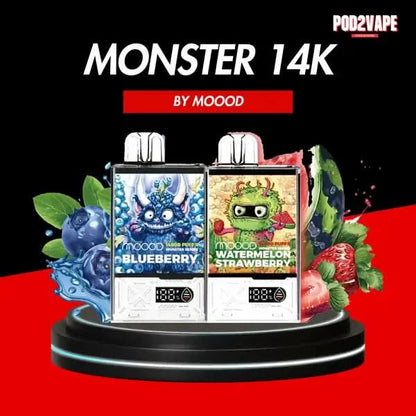 พอตใช้แล้วทิ้ง Monster 14000 puffs จากแบรนด์ Moood ฉีกกฏรูปทรง ลวดลายสวยงาม ฟีลสูบดีเยี่ยม
