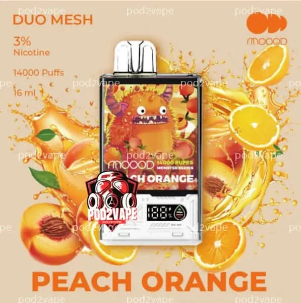 Moood monster 14k peach orange nic30