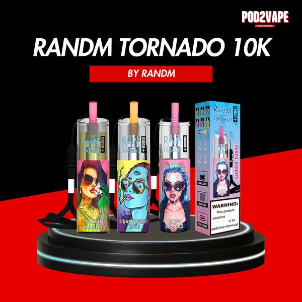 Randm tornado 10000 puffs พอตใช้แล้วทิ้ง ลวดลวดเก๋มาก รสชาติเยอะ