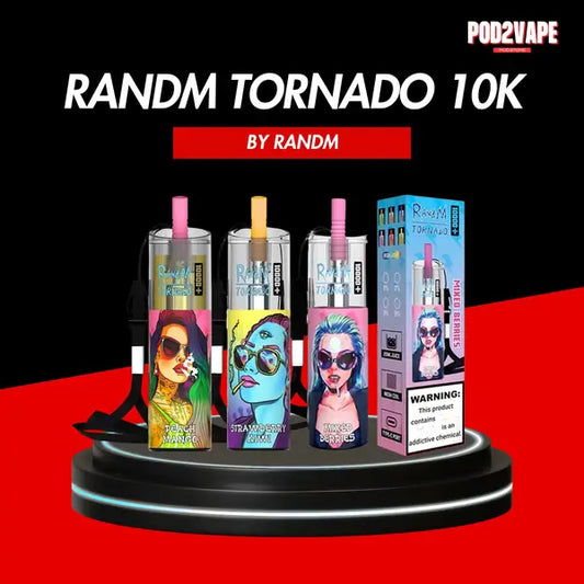 Randm tornado 10000 puffs พอตใช้แล้วทิ้ง ลวดลวดเก๋มาก รสชาติเยอะ