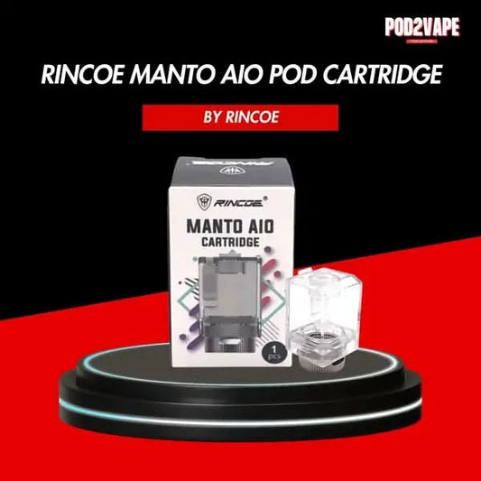 Rincoe manto aio empty cartridge หัวเปล่าใส มองเห็นระดับน้ำยาข้างใน