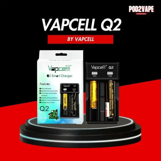 รางชาร์จ Vapcell q2 charger สำหรับถ่านบุหรี่ไฟฟ้า 2 ช่อง ชาร์จไว ปลอดภัย